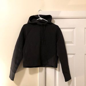 lululemon black cropped hoodie in spacer fabric